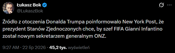 TO JAKIŚ HIT - Donald Trump chce by Giannin Infantino ODSZEDŁ Z FIFA i został nowym... xD